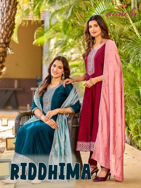 Aanchi riddhima 3pcs best online kurtis wholesaler